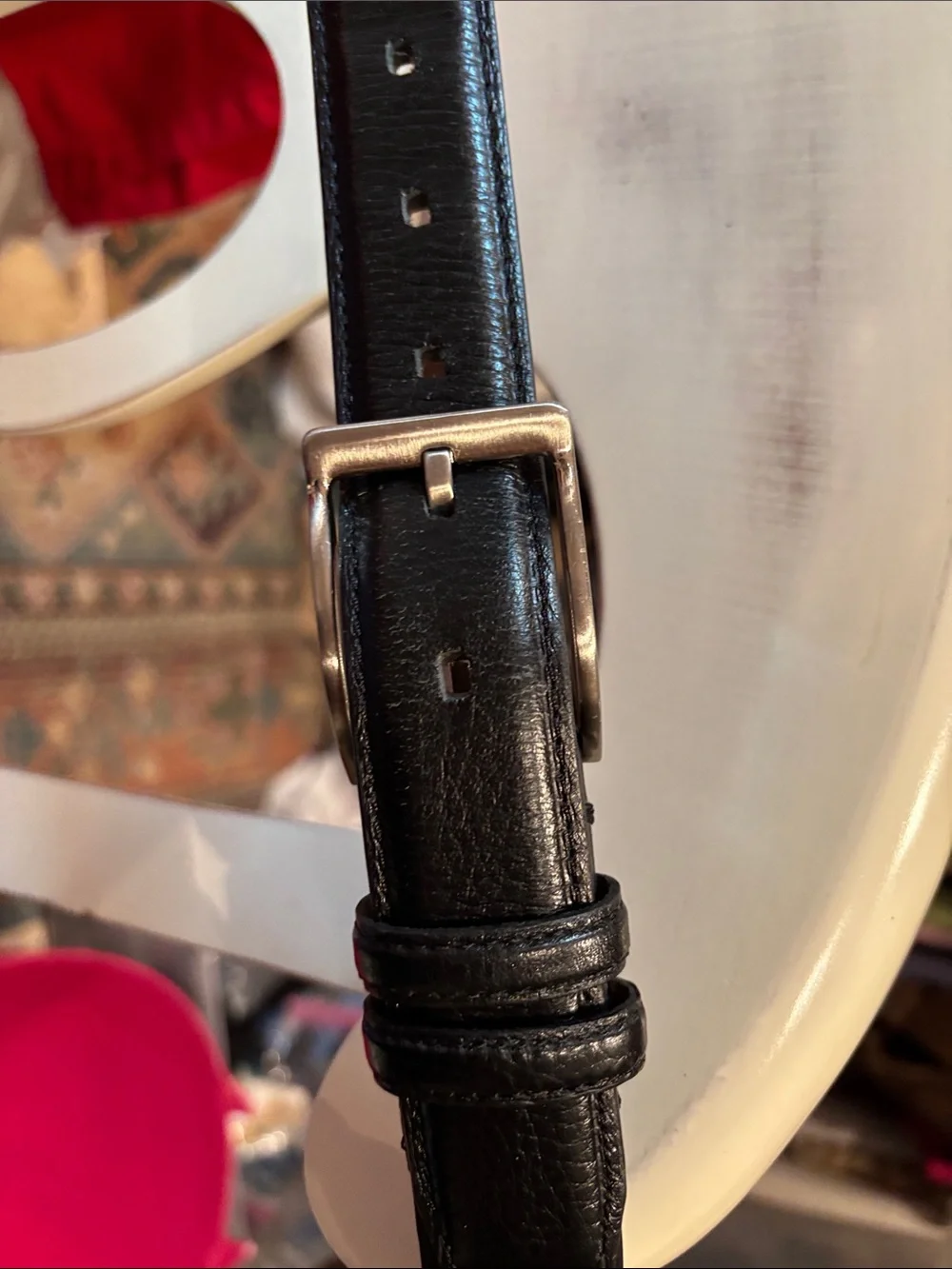 Full green leather men’s belt